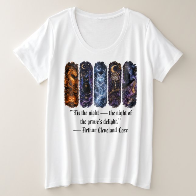 Camiseta Plus Size Halloween Assustador (Frente do Design)