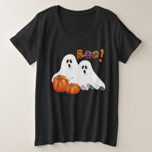 Camiseta Plus Size Halloween BOO / Fantasmas de Férias