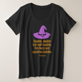 Camiseta Plus Size Halloween Bruxas De Duplo Touro E Engraçado