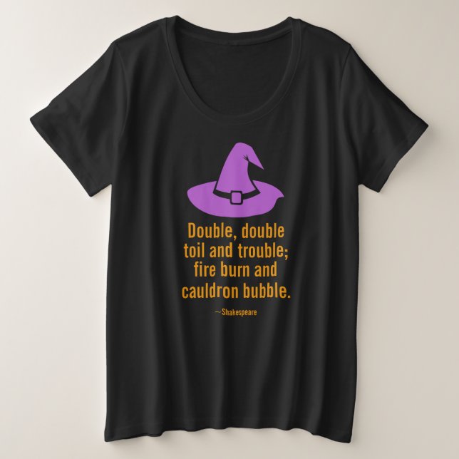 Camiseta Plus Size Halloween Bruxas De Duplo Touro E Engraçado (Frente do Design)