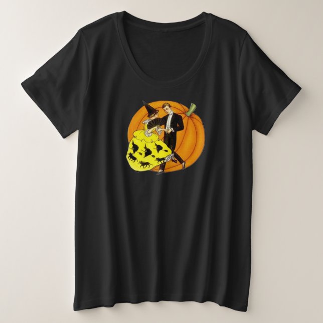 Camiseta Plus Size Halloween dançante - Spooky e Divertido (Frente do Design)