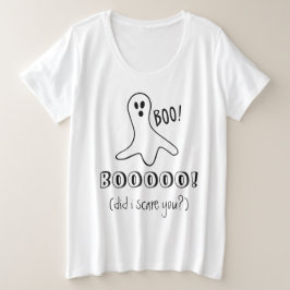Camiseta Plus Size Halloween Ghost Dizendo BOO Eu Te Assustei