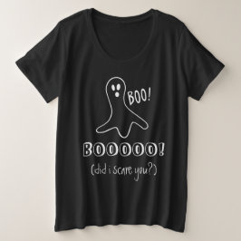 Camiseta Plus Size Halloween Ghost Dizendo BOO Eu Te Assustei