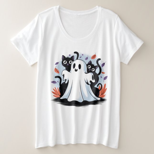 Camiseta Plus Size Halloween Night Prowl (Frente do Design)