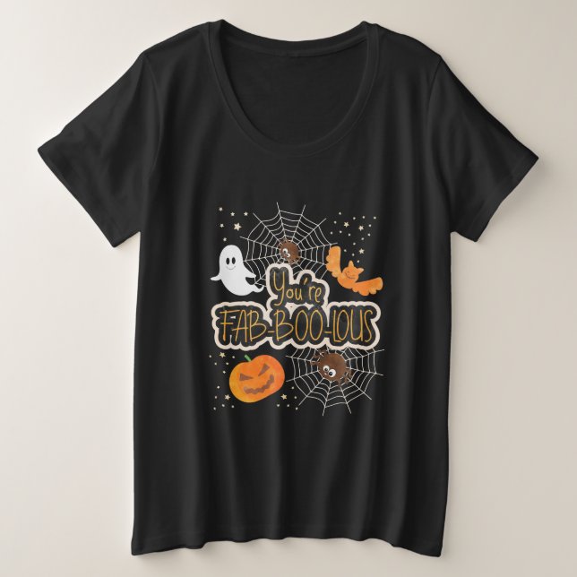 Camiseta Plus Size Halloween Você É Fabboolóide (Frente do Design)