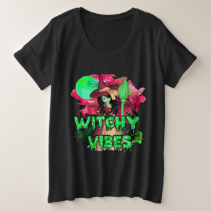 Camiseta Plus Size Halloween Witchy Vibes