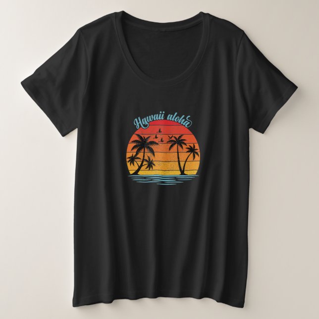 Camiseta Plus Size Hawaii Aloha (Frente do Design)
