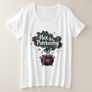 Camiseta Plus Size Hex, o Patriarcado - Estética Feminista Witchy