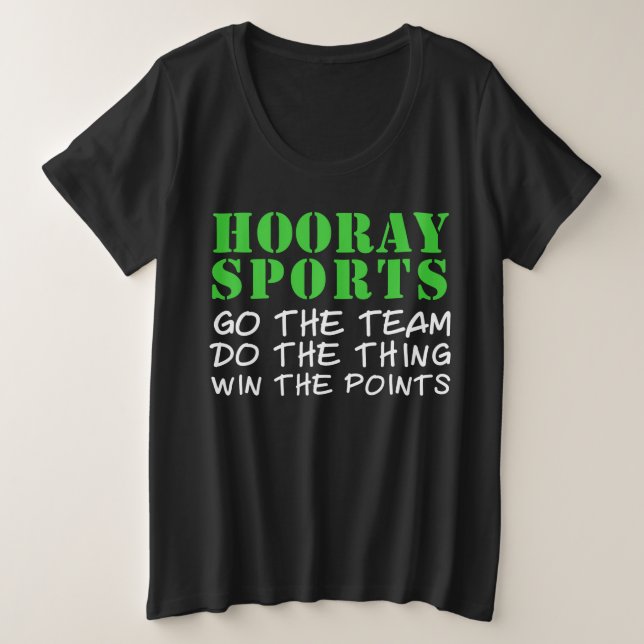 Camiseta Plus Size Hooray Sports (Frente do Design)
