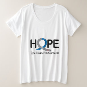 Camiseta Plus Size Hope Tipo 1 Diabetes