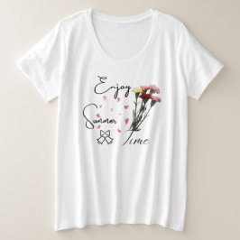 Camiseta Plus Size Hora de verão Mulheres modernas brancas