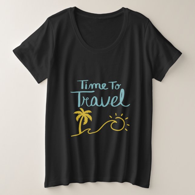 Camiseta Plus Size Hora de Viagem Beach (Frente do Design)