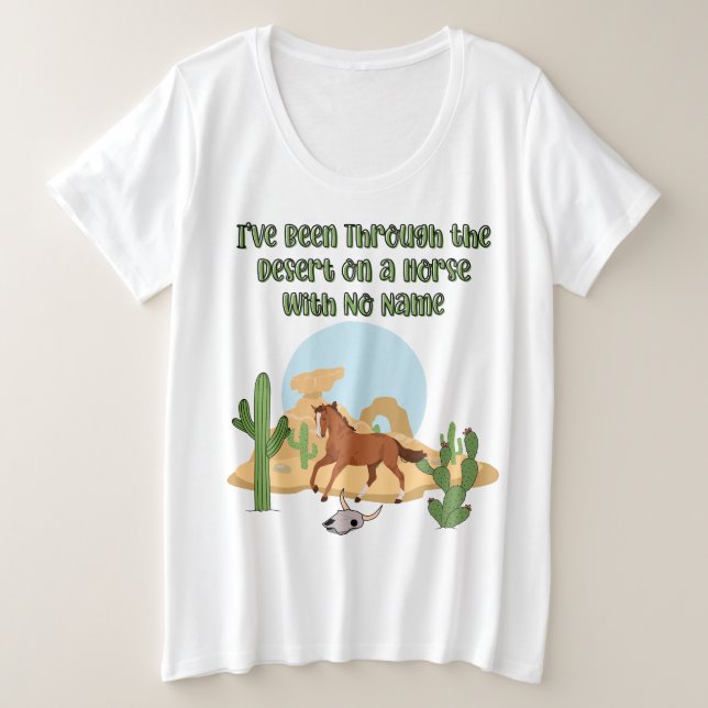 Camiseta Plus Size Horse With No Name Women's (Frente do Design)