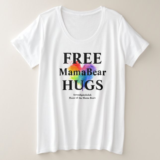 Camiseta Plus Size Hugs Gratuitos Mais T-shirt Tamanho (Frente do Design)
