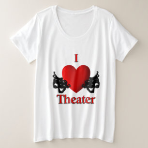 Camiseta Plus Size I Heart Theater