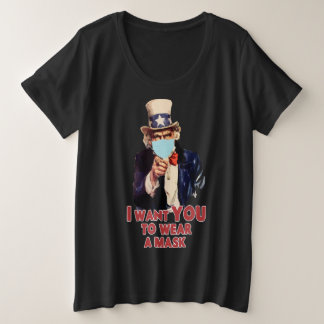 Camiseta Plus Size I Want YOU to wear a Mask T-shirt