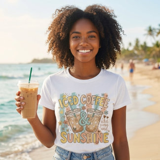 Camiseta Plus Size Iced Coffee & Sunshine Women's Graphic T-Shirt