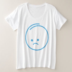 Camiseta Plus Size Ícone de Tristeza Minimalista