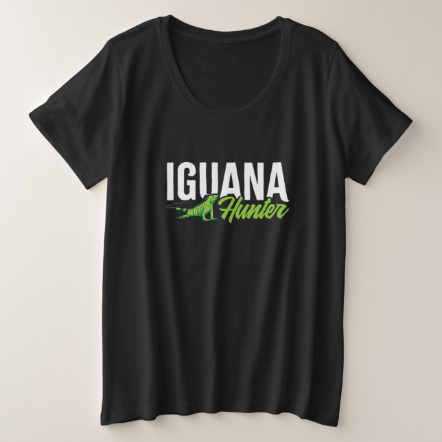 Camiseta Plus Size Iguana Hunter Herbivorous Lizard Sharp Eye Specie (Frente do Design)