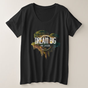 Camiseta Plus Size Ilha Flutuante Premium "Sonhe Grande 2026" Tamanho