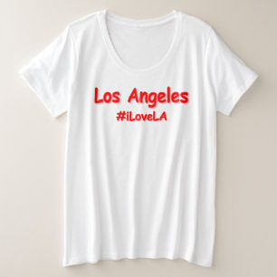 Camiseta Plus Size "#iLoveLA" Design bonito. Comprar Agora