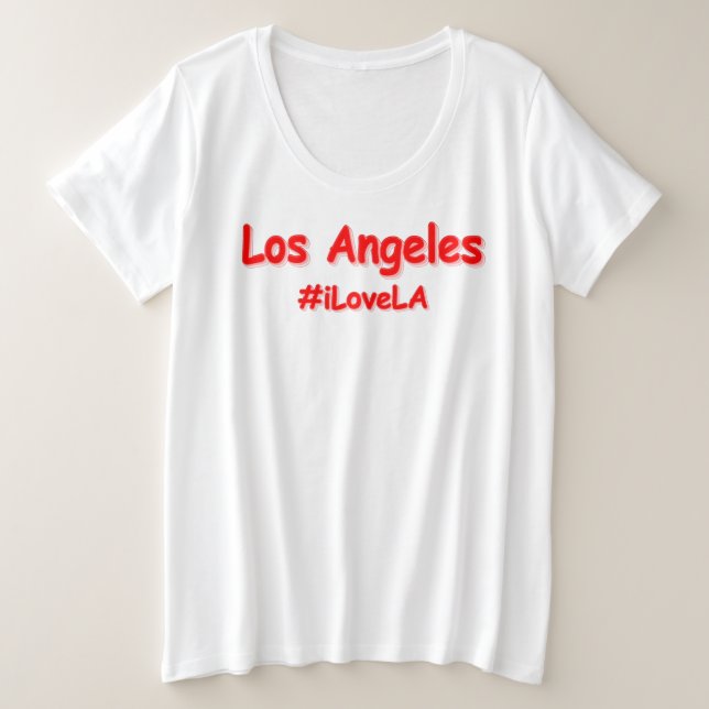 Camiseta Plus Size "#iLoveLA" Design bonito. Comprar Agora (Frente do Design)