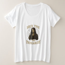 Camiseta Plus Size Ilustração de Bruxa Wiccan – Hexe o Patriarcado