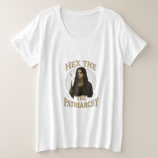 Camiseta Plus Size Ilustração de Bruxa Wiccan – Hexe o Patriarcado