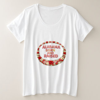 Camiseta Plus Size Ilustração Nascido e Criado no Alabama