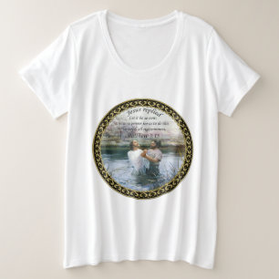 Camiseta Plus Size Imagem dois do baptismo do Jesus Cristo