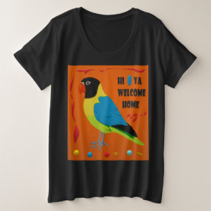 Camiseta Plus Size Imagem perfeita de pássaro papagaio