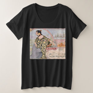 Camiseta Plus Size Impressão Art Nouveau Carmen Habanera – Ópera Vint