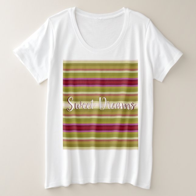 Camiseta Plus Size Impressão de stripe (Frente do Design)