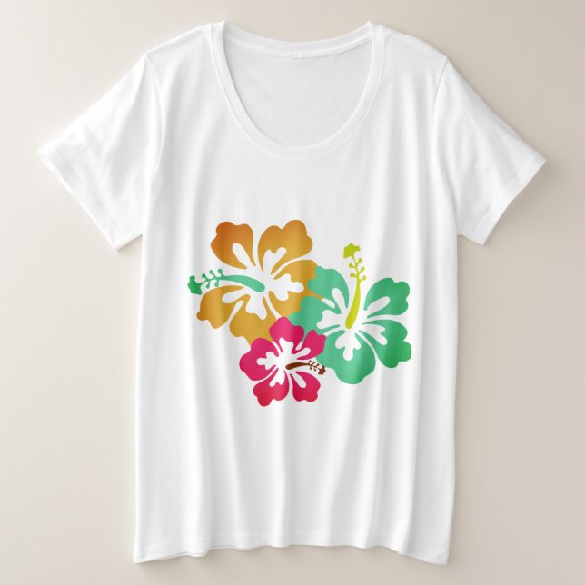 Camiseta Plus Size Impressão havaiano (Frente do Design)