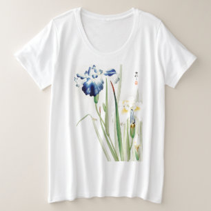 Camiseta Plus Size IMPRESSÃO-T-Shirt SIMPLES IRIS JAPONÊS