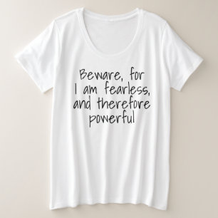 Camiseta Plus Size Impressionante e poderosa citação de 32450 mulhere