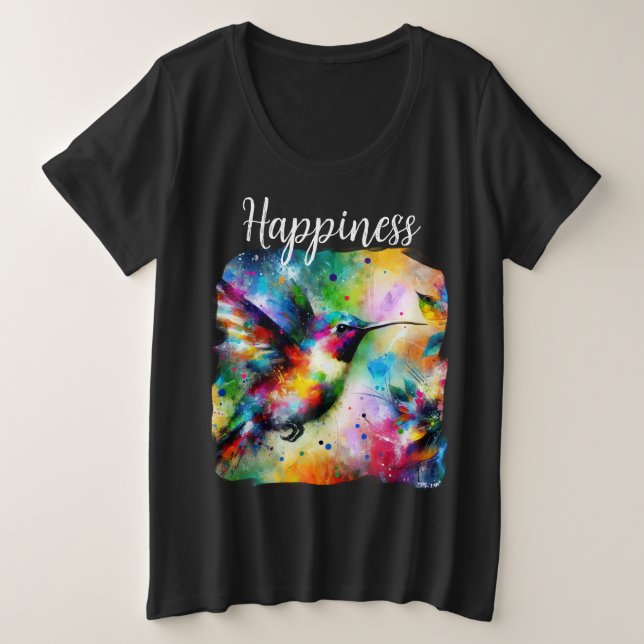 Camiseta Plus Size Impressionante Whimpressionista Felicidade Humming (Frente do Design)