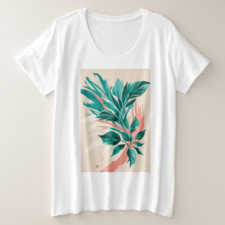 Camiseta Plus Size Impressões florais de tamanho elevado