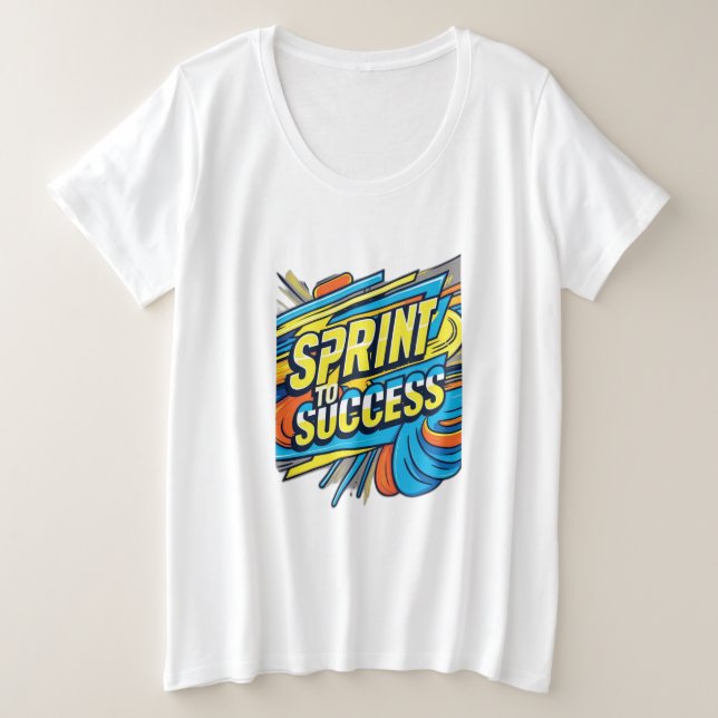 CAMISETA PLUS SIZE IMPRIMIR AO SUCESSO (Frente do Design)