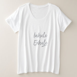 Camiseta Plus Size Inalar Exalar Meditação de Yoga Namaste Breathe