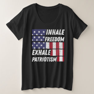 Camiseta Plus Size Inalar o Patriotismo da Liberdade Exalada - Patrio