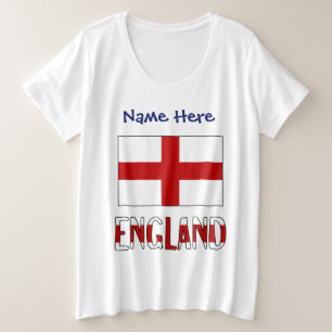 Camiseta Plus Size Inglaterra e Bandeira Inglesa Personalizada