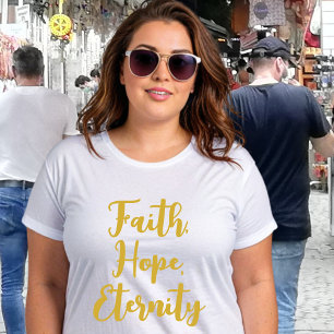 Camiseta Plus Size Inspirações Douradas