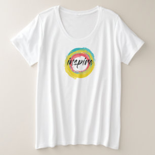Camiseta Plus Size Inspire legal, alegre, moderno e vibrante
