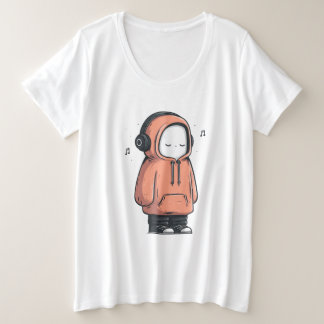 Camiseta Plus Size Introvertido Tranquilo – Arte de Desenho Animado d