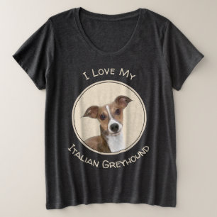 Camiseta Plus Size Italian Greyhound Painting - Cute Original Dog Art