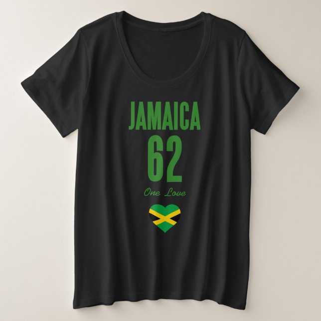 Camiseta Plus Size Jamaica 62 One Love Jamaican Flag (Frente do Design)