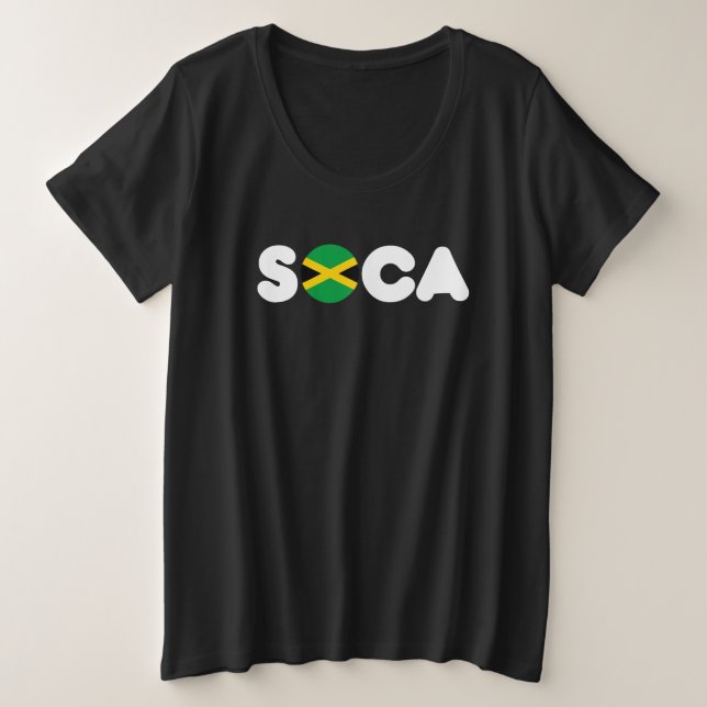 Camiseta Plus Size Jamaican Flag Soca (Frente do Design)