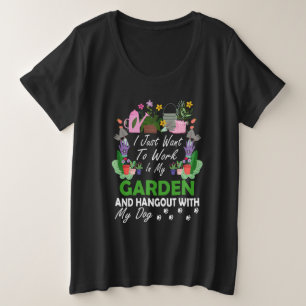 Camiseta Plus Size Jardineiro Cão-Grande Jardineiro Cultivo