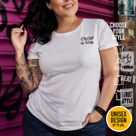 Camiseta Plus Size Jesus Cristo É Rei Arte Grunge Gothic Blackletter